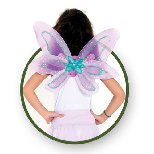 Asa Borboleta com Flor - Roxa e Verde