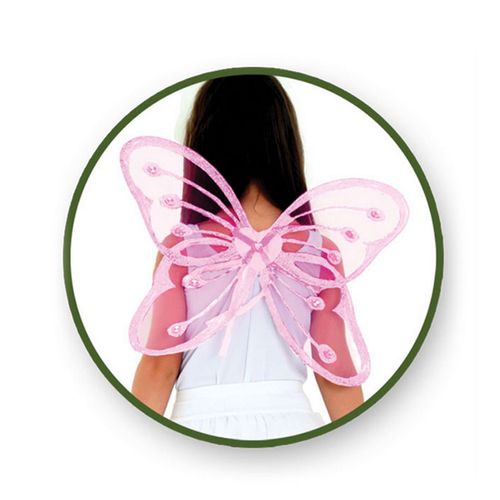Asa Borboleta com Coração - Rosa
