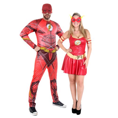 Fantasia Casal Flash Masculino e Feminino Adulto