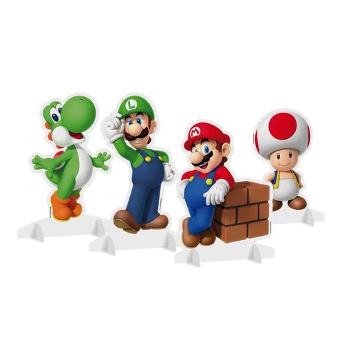 Enfeite Decorativo de Mesa 5 Unidades - Super Mario - Cromus