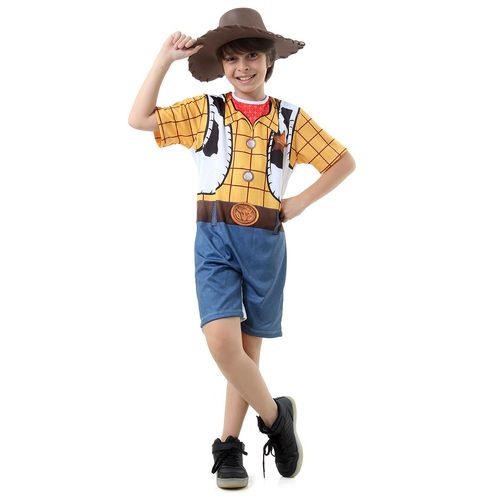 Fantasia Woody Infantil Curto Original com Chapéu - Toy Story - Disney