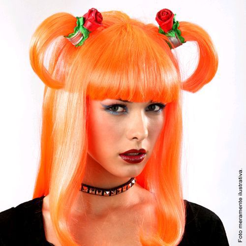 Peruca Franja - Laranja