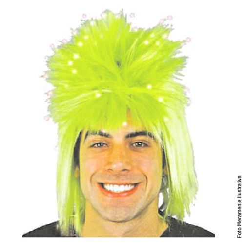 Peruca Verde Com Luz