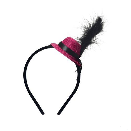 Tiara com mini Chapéu Pink - Cromus