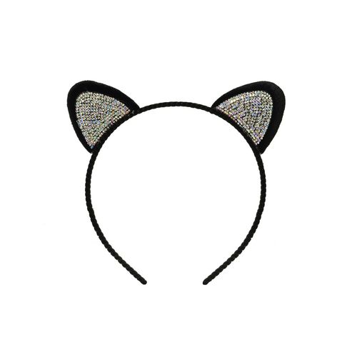 Tiara Gatinha com Strass Prata - Cromus