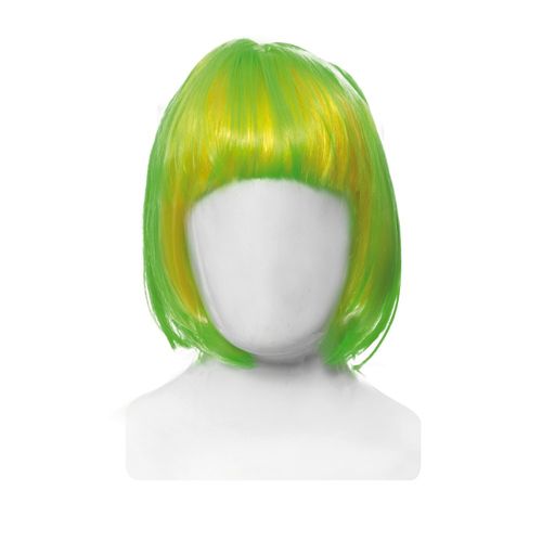 Peruca Chanel Multicor Verde e Amarelo - Cromus - Copa do Mundo