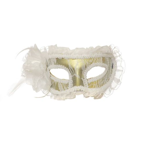 Máscara Veneziana Gala Branco - Cromus