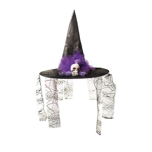 Chapéu de Bruxa com Caveira Roxo - Halloween - Cromus