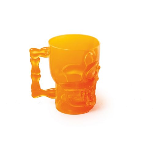 Caneca com Rosto Caveira Laranja Halloween - Cromus