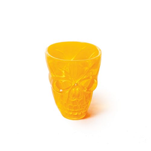 Conjunto de 4 Copos Rosto Caveira para Shot Laranja - Cromus