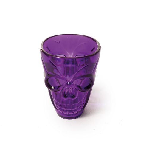 Conjunto de 4 Copos Rosto Caveira para Shot Roxo - Cromus