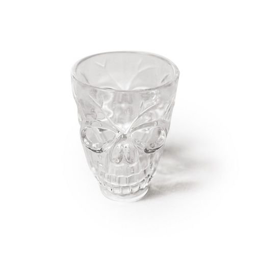 Conjunto de 4 Copos Rosto Caveira Shot Trasnparente - Cromus