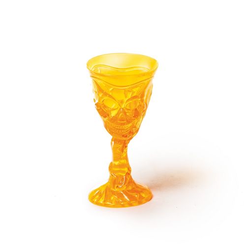 Taça com Rosto Caveira Laranja Halloween - Cromus