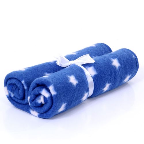 Cobertor de Soft Premium com Viez de Malha - Estrela Azul