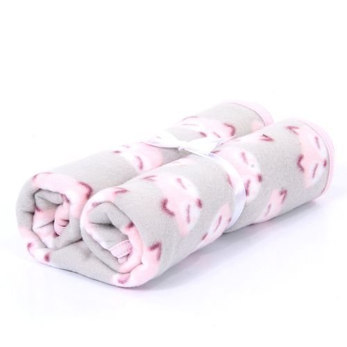 Cobertor de Soft Premium com Viez de Malha - Raposa Rosa