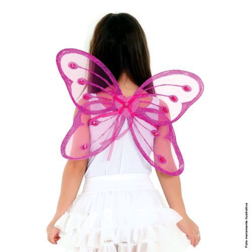 Asa Borboleta com Coração - Pink