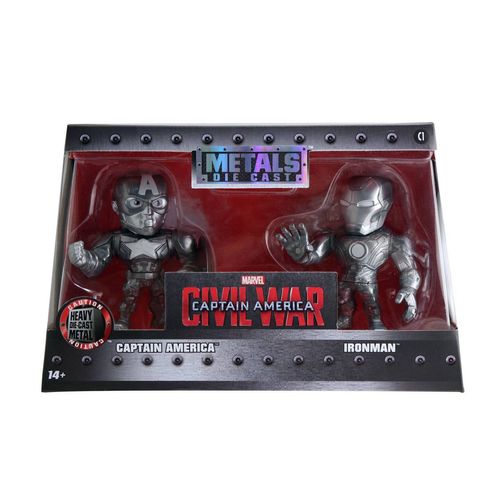 Bonecos Metal DTC 10 Cm Guerra Civil - Capitão América e Homem de Ferro