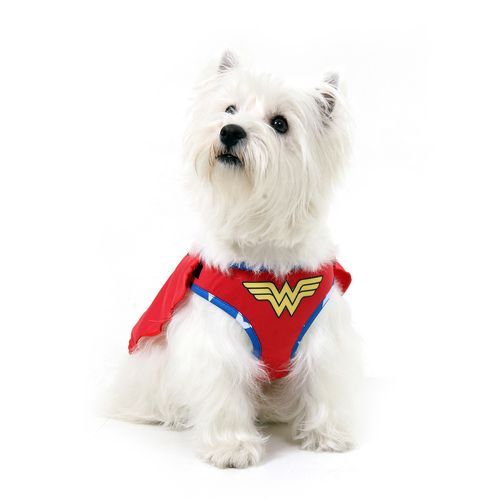 Peitoral com Guia para Cachorro Air Mesh Mulher Maravilha