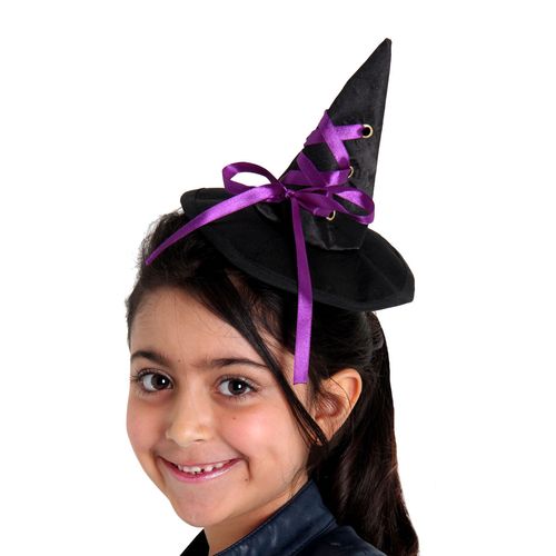 Mini Chapéu Trançado Preto e Roxo