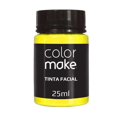 Maquiagem Tinta Facial Liquida Pote 25 ml Amarelo - Color Make