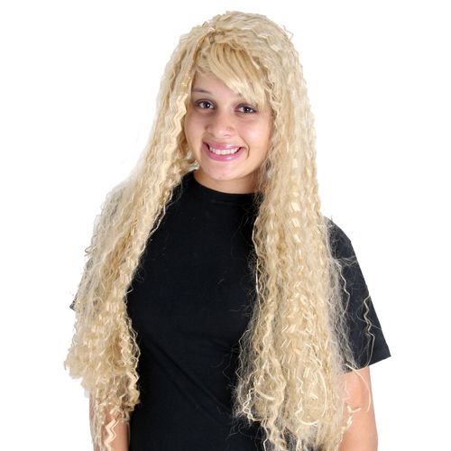 Peruca Longa Loira Frizada