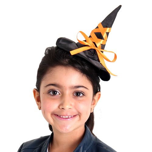 Mini chapéu Trançado Preto/Laranja