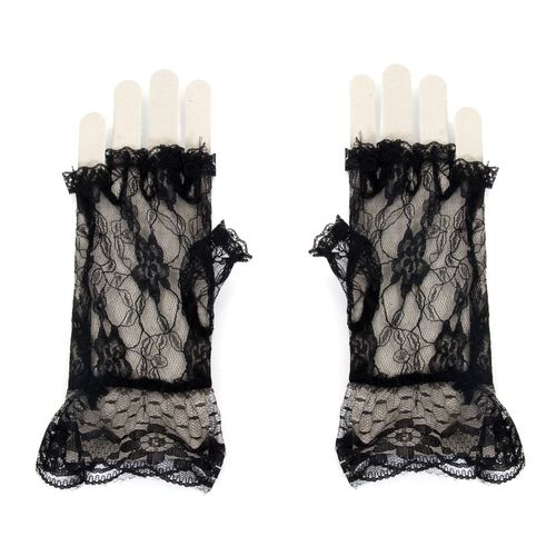 Luva de Renda Punk Preta - Halloween