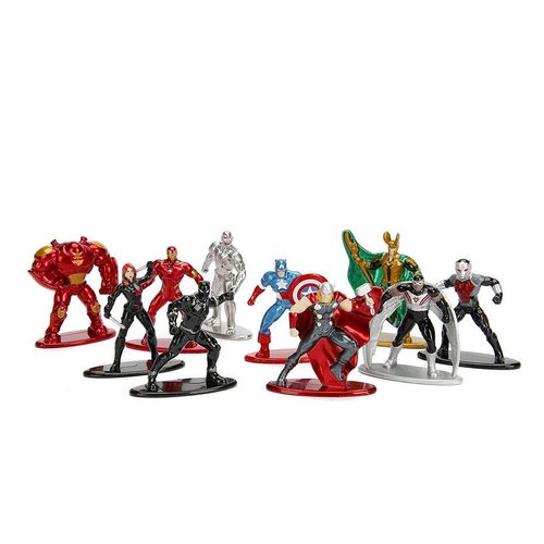 Mini Bonecos Nano Metalfigs Marvel com 10 Peças - Avengers