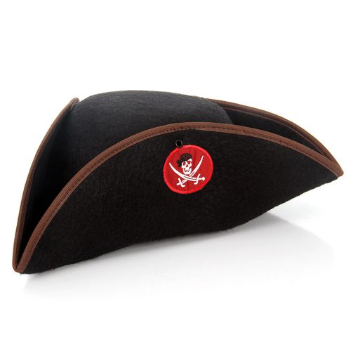 Chapéu Pirata - Preto com Marron
