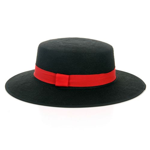 Chapéu Zorro - Preto com Vermelho