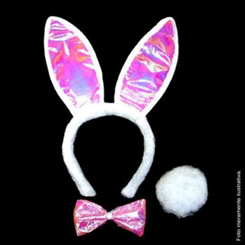 Tiara Kit Coelha Branco