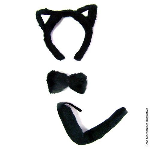 Tiara Kit Gata Preto