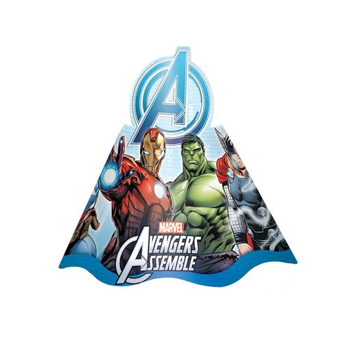 Chapéu de Aniversário Avengers Animated - 8 unidades - Regina Festas