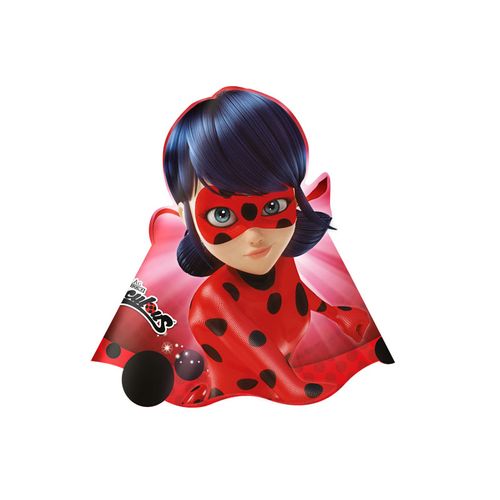 Chapéu de Aniversário LadyBug Miraculous - 8 unidades - Regina Festas