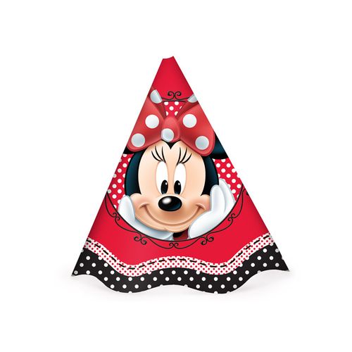 Chapéu de Aniversário Minnie Vermelha Disney - 8 unidades - Regina Festas