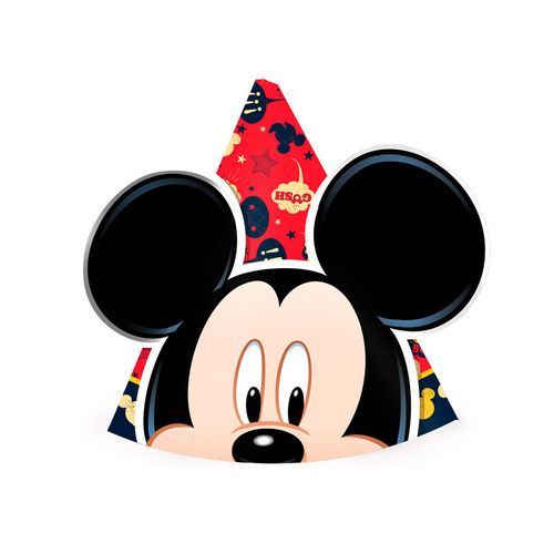 Chapéu de Aniversário Mickey Clássico - 8 unidades - Regina Festas