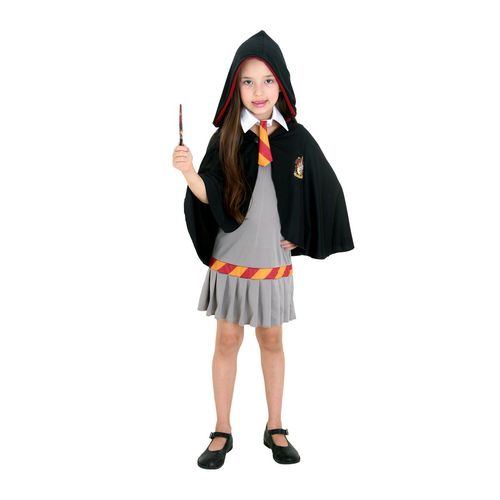 Fantasia Hermione Grifinória Vestido Infantil Capa e Gravata
