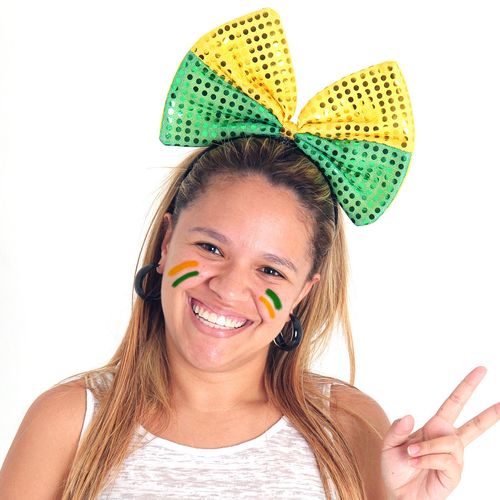 Tiara Laço Verde e Amarelo - Copa do Mundo