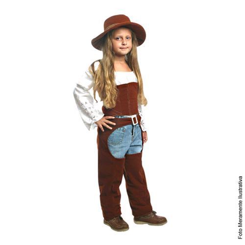 Fantasia Cowgirl Infantil Luxo - Festa Junina