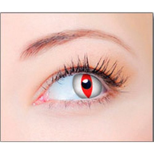 Lentes de Contato Halloween - Branco e Vermelha