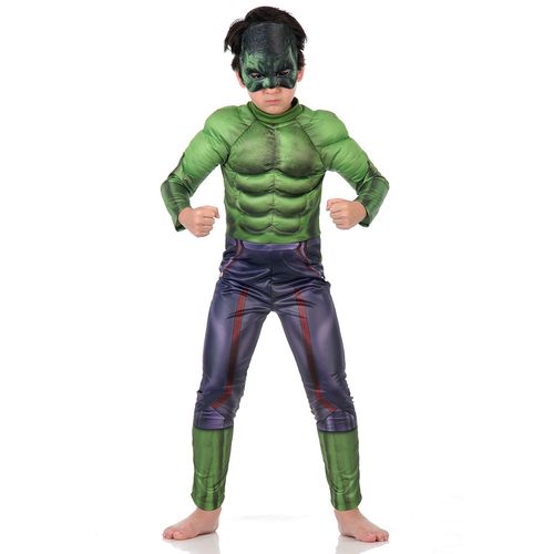 Fantasia Hulk Infantil Original com Máscara e Peitoral - Vingadores - Marvel