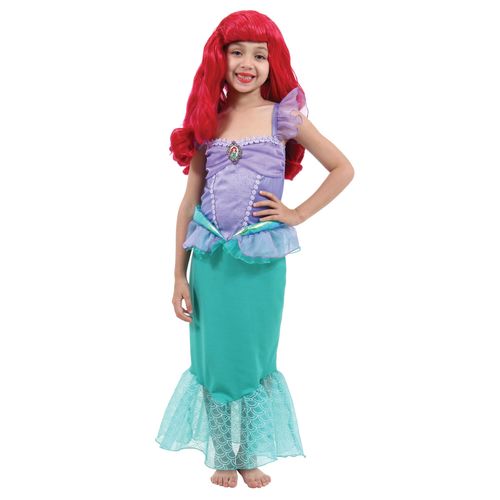 Fantasia Ariel Infantil Luxo Original - Pequena Sereia - Disney Princesas