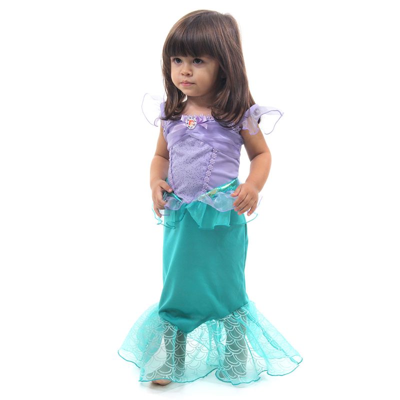 Fantasia Ariel Infantil Com Peruca