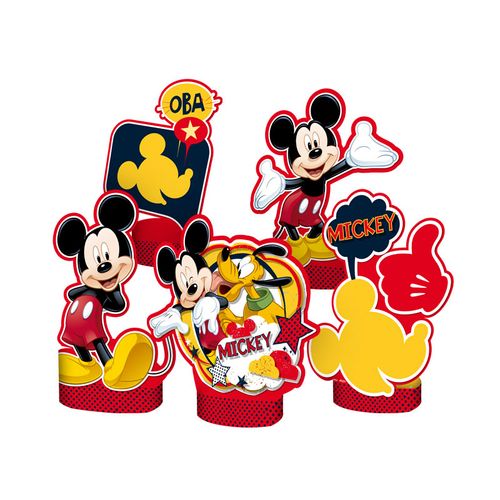 Decoração de Mesa 5 Unidades - Mickey Classico - Regina Festas