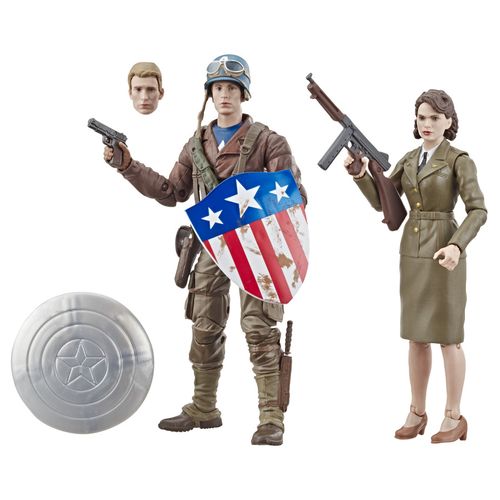 Bonecos Legends Series Marvel 80 Anos - Capitão América / Peggy Carter