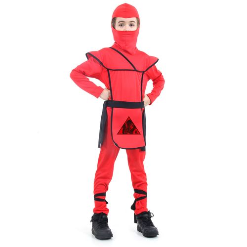 Fantasia Guerreiro Ninja Vermelho Infantil