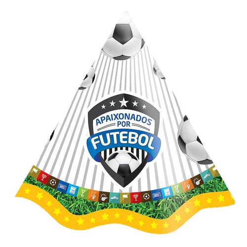 Chapéu de Aniversário 8 unidades - Apaixonados por Futebol - Festcolor