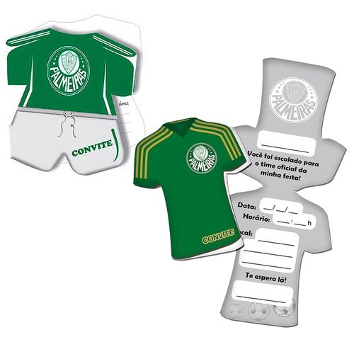 Convite de Aniversário 8 Unidades - Palmeiras - Festcolor