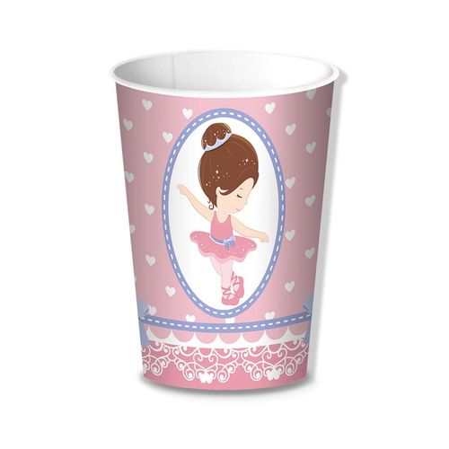 Copo Papel 200 ML 8 Unidades - Bailarina - Festcolor
