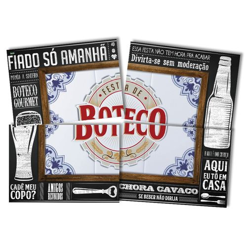 Painel Festa Boteco 4 Lâminas Decoração de Parede